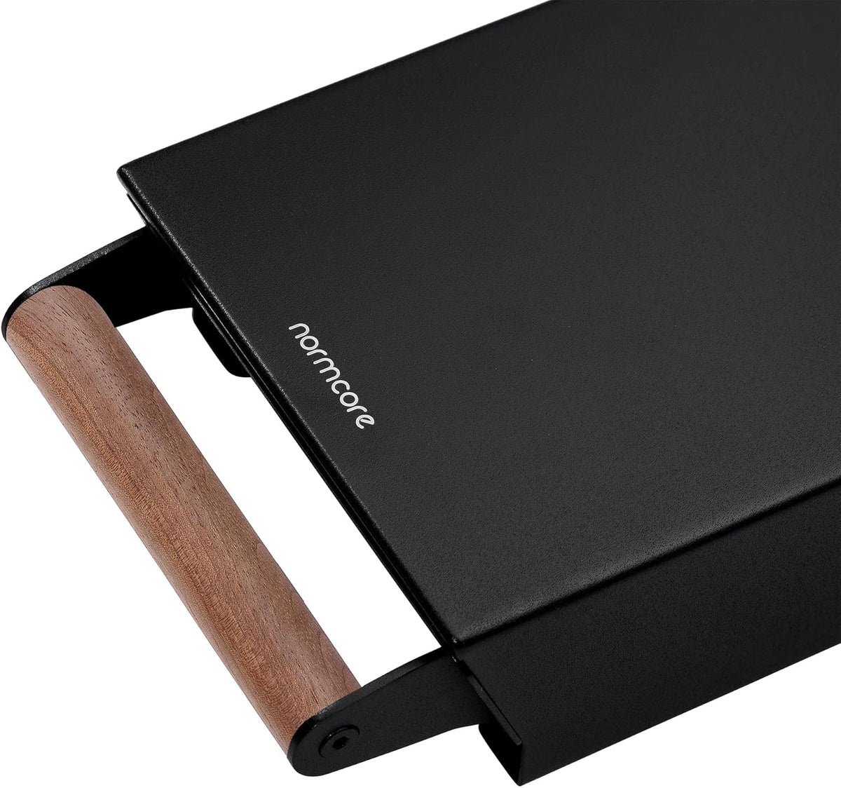 Normcore Espresso Knock Box Drawer, 304 Stainless Steel Under-Grinder Knock-Out Drawer with Walnut Wood Handle Fits Niche Zero & Fellow Ode, Shock-Absorbing Knock Bar, Size S, Matte Black