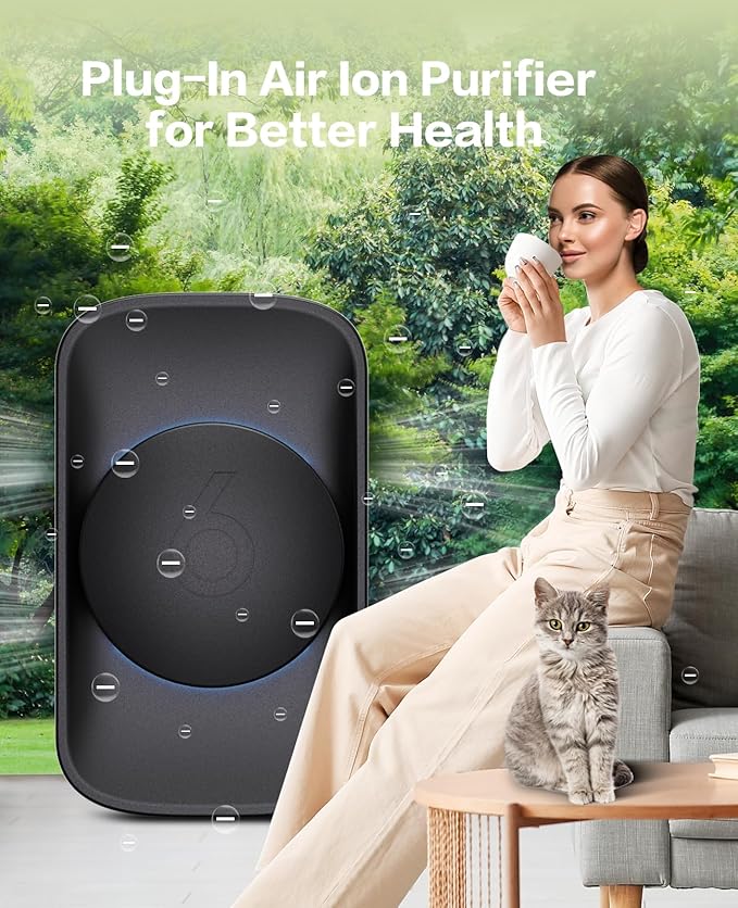 Plug-In air ionizer for Home (6 Pack),Negative Ion Air Quiet Air ionizer Freshener for familly, Bedroom,Office,Kitchen,Mini eliminator for Odor,Pets Air Cleaner 6 Pack