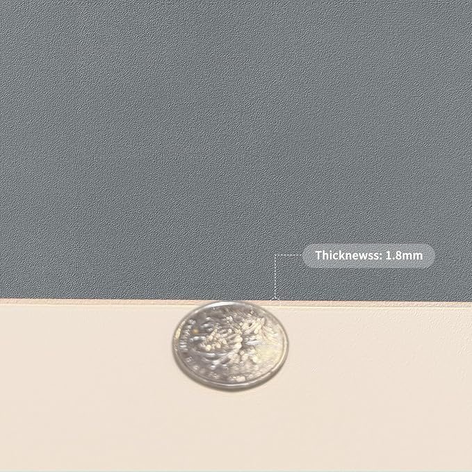 Leather Desk Mat,1.8mm Thick,12x60 Inch Desk Cover,Desk Protector Mat,Dresser Cover Top,Vanity Protector Mat,Vanity Cover,Vanity Cover Top Protector(Off White+Light Gray,12×60)