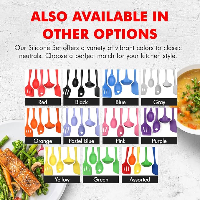 Chef Craft 5 Piece Multicolored Premium Silicone Kitchen Tool Set, Assorted (42086)