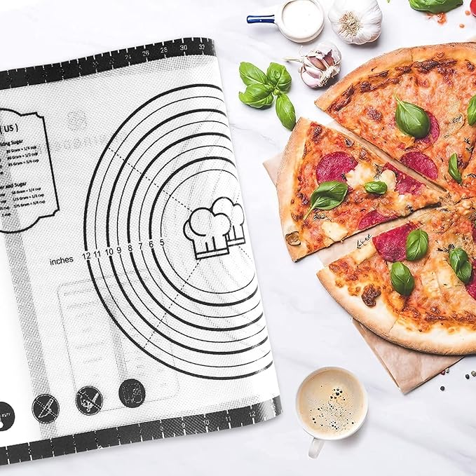 Silicone Baking Pastry Mat,36" x 24" Large Non Stick Sheet Mat with Measurement, Non-slip Food Grade Dough Rolling Mat for Making Cookies,Macarons,Bread
