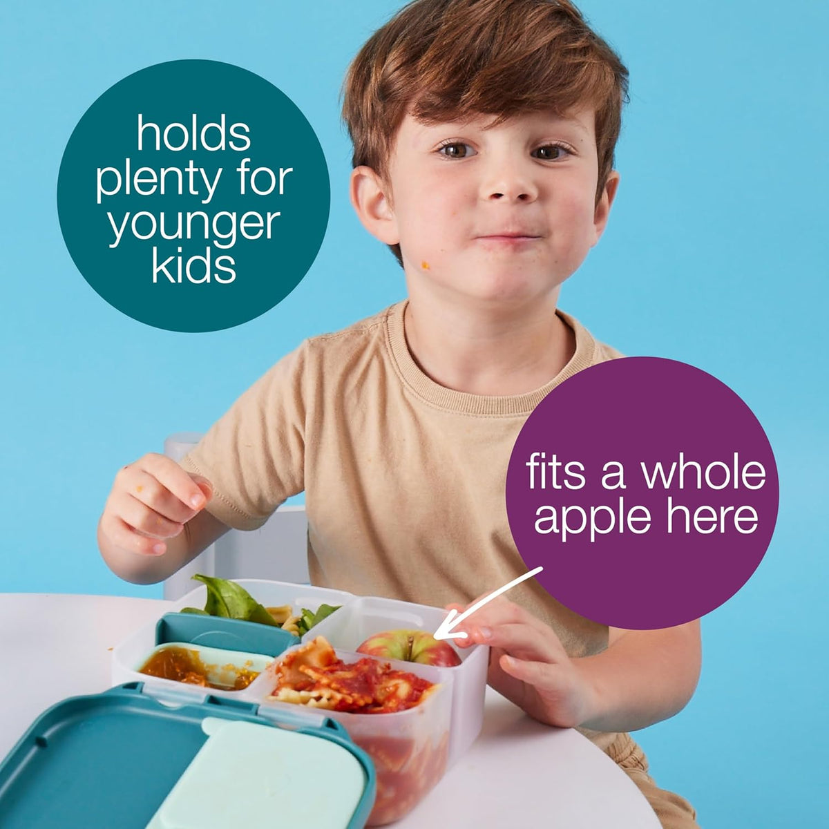 b.box Mini Lunch Box, Bento Box for Kids, Snack Container with 2 Leak Proof Compartments, Reusable Snack Containers with Lids, Kids Lunch Boxes Ages 3+, BPA Free, 4 1/4 Cup Capacity (Lemon Twist)