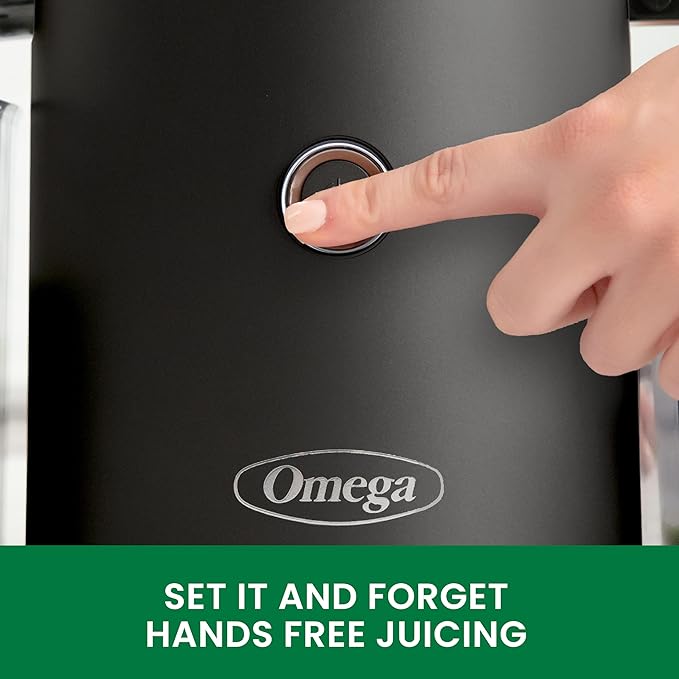 Omega Effortless Batch Cold Press Juicer - Hands Free Vegetable and Fruit Masticating Juicer Machine with 68-oz. capacity, Extra Large Hopper No-Prep whole recipe juicing, Easy Clean, 150-Watts, Black