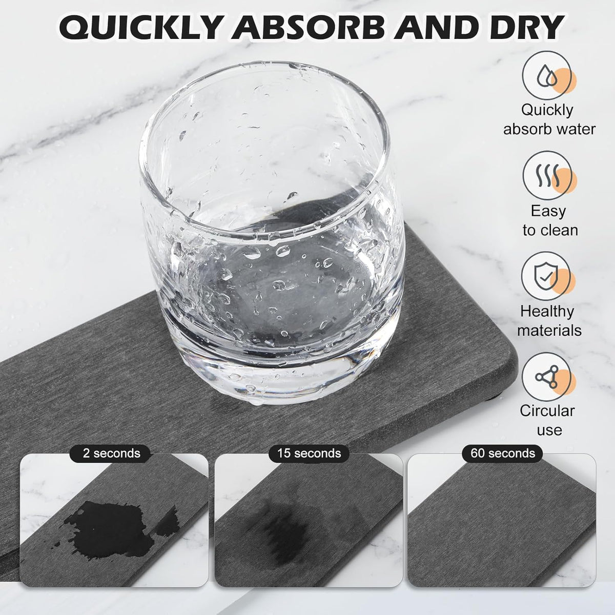 4PCS Water Absorbing Stone Tray for Sink, Fast Drying Stone Sink Tray, Water Absorbent Diatomite Trays, Stones Soap Diatomaceous Coaster, Stones Drying Trays for Bathroom Sinks and Kitchen Counter
