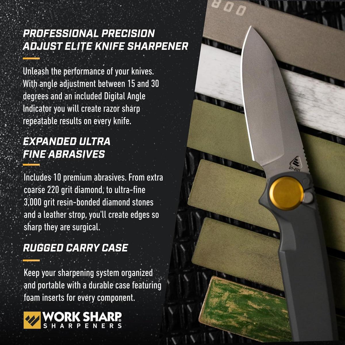 Work Sharp Professional Precision Adjust Elite Knife Sharpener Kit, Sharpen Every Knife You Own
