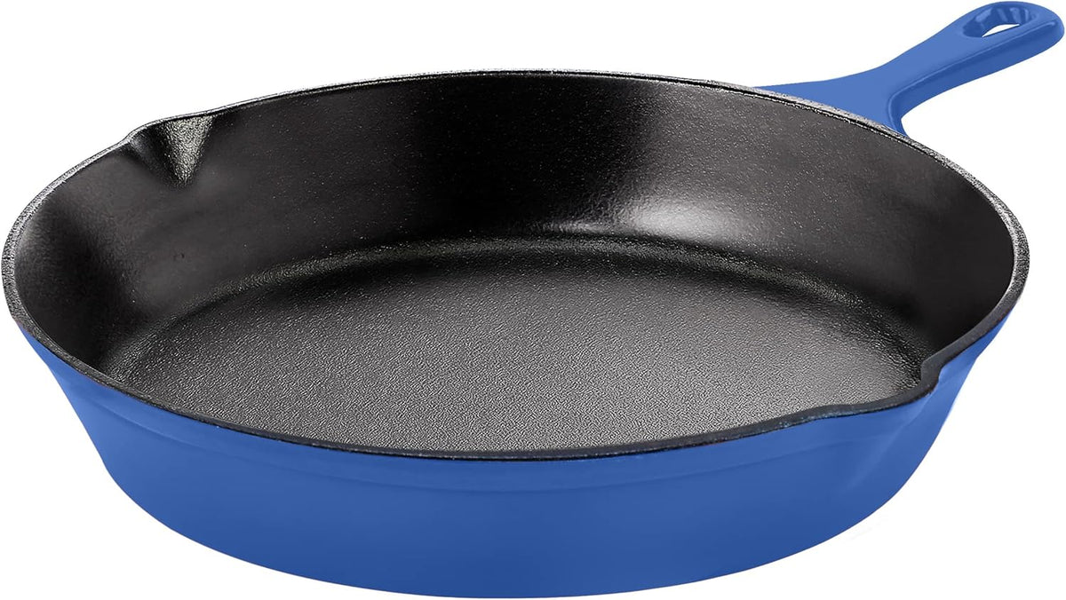 Utopia Kitchen Pre Seasoned Chefs Pan Skillet Frying Safe Grill Cookware for indoor & Outdoor Use (Blue, 8 Inch Pack of 1