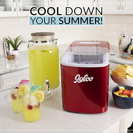 Igloo 26-lb Automatic Electric Countertop Ice Maker - 9 Cubes in 7 Mins, with Scoop and Basket