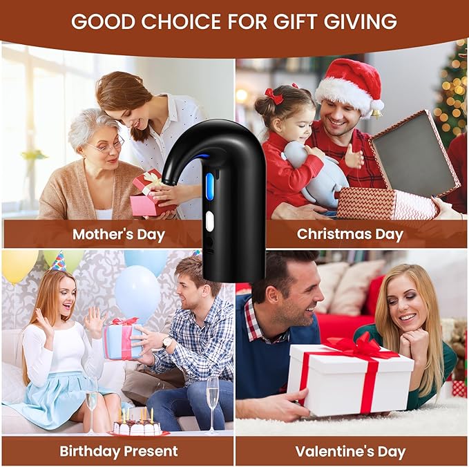 3-in-1 Electric Wine Aerator, Decanter & Dispenser Set – USB Rechargeable Automatic Wine Pourer, Ideal Gift for Wine Lovers