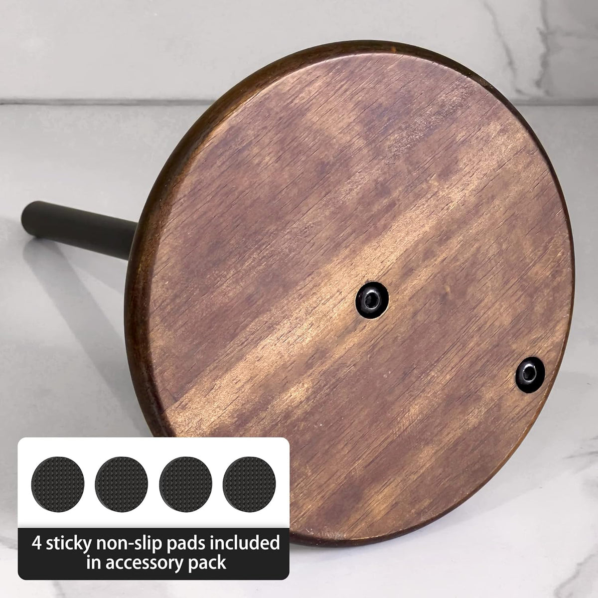 Paper Towel Holder Countertop with Real Wood Round Base, Farmhouse Paper Towel Holder Stand for Kitchen Dining Table Home Decor
