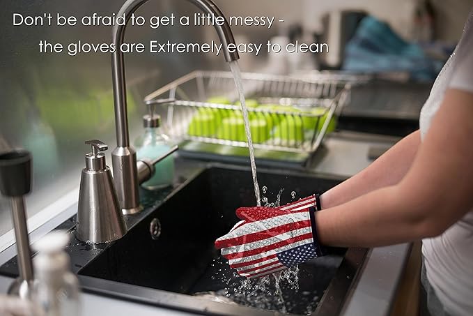 KITCHEN PERFECTION Silicone Smoker Oven Gloves -Extreme Heat Resistant BBQ Gloves -Handle Hot Food Right on Your Smoker Grill Fryer Pit|Waterproof Oven Mitts Grill Gloves |Superior Value Set+3 Bonuses