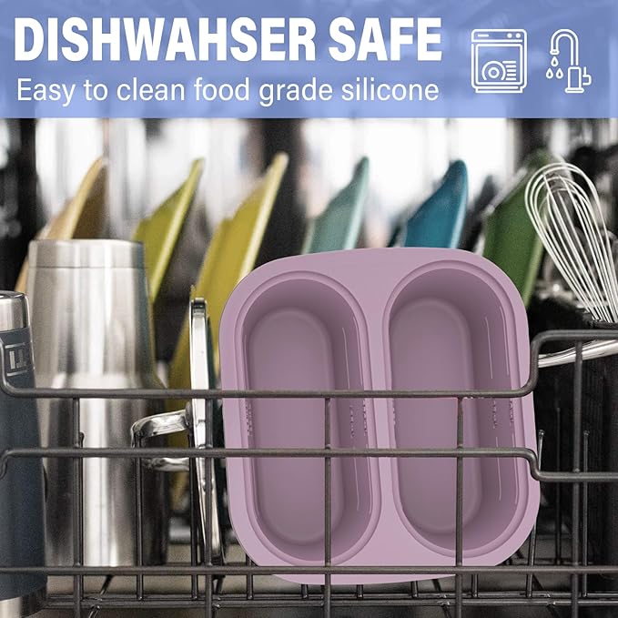Mossime Silicone Soup Freezer Molds: 1 Cup Silicone Freezer Trays with Lid - 4 Packs Easy Release Soup Freezer Containers - 250ml 125ml Portion Large Cubes for Ice Soup (4, Blue/Purple)