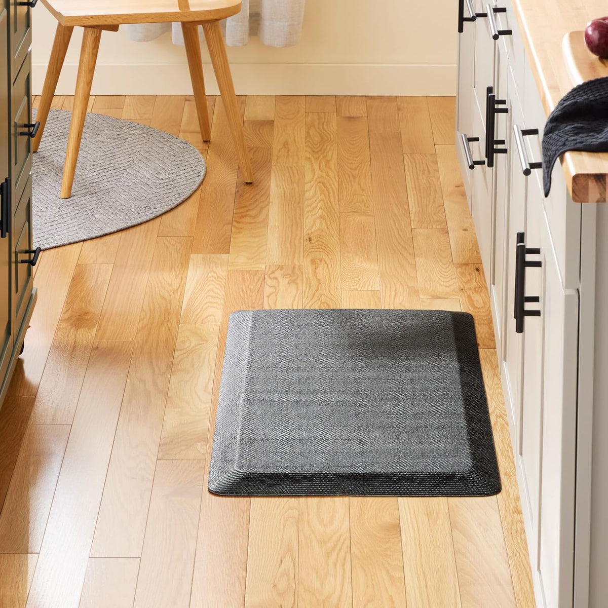KITCHENAID Gourmet Series Kitchen Comfort Gel Mat, Woven Texture, Matte Black, 20"x39"