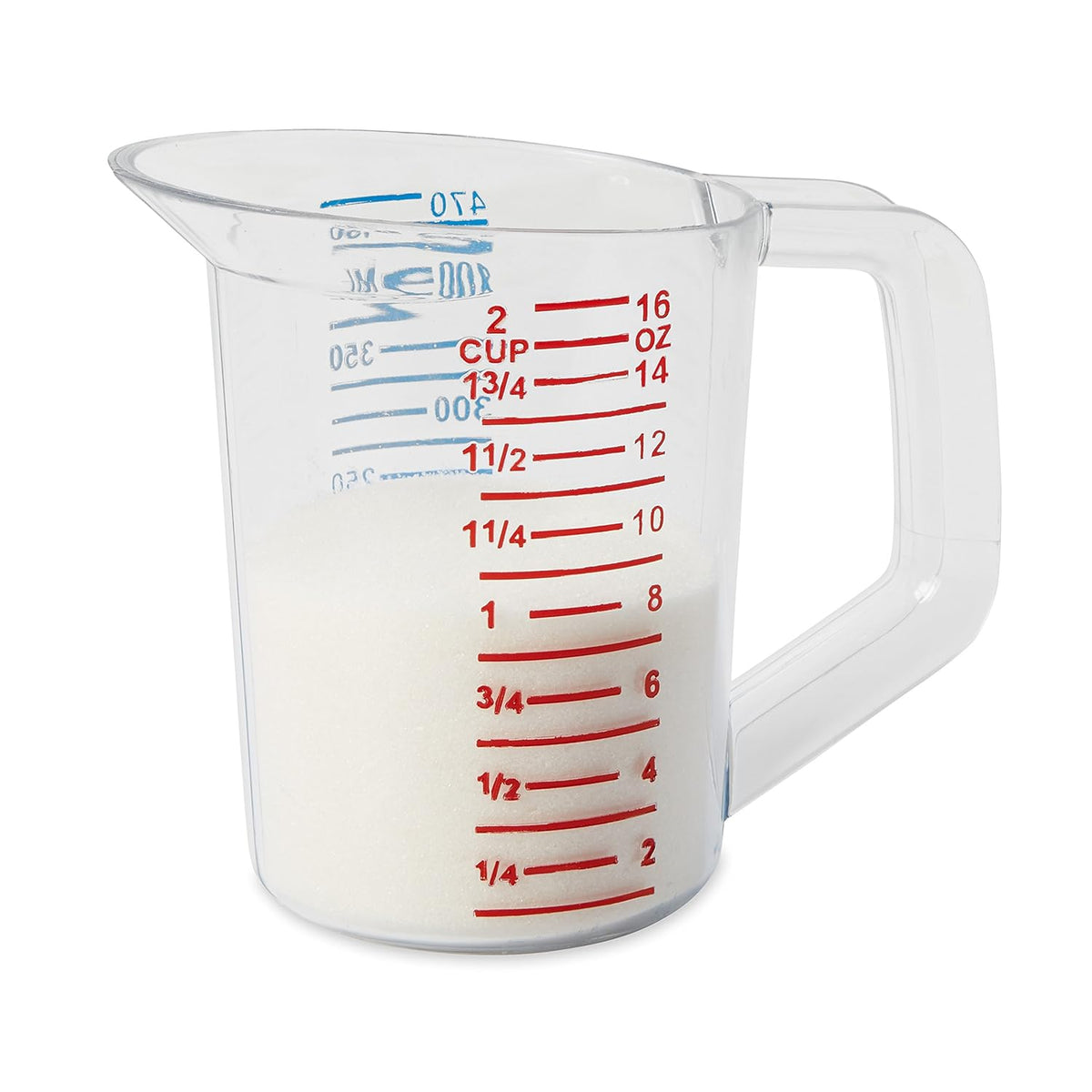Rubbermaid Commercial Products Bouncer Clear Measuring Cup, 2-Cup/0.5-Quart, Clear, Strong Food Grade, Easy Read for Liquid/Dry Ingredients, for Home/Professional Kitchen (Pack of 6)