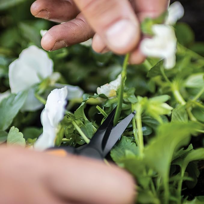 Fiskars Pruning Snips - 6" Garden Shears with Comfort Grip and Spring Action - Sharp and Precise Non-Stick Steel Blades - Quality Pruning Shears for Plants in Grow Tents and Hydroponics - 2 Pack