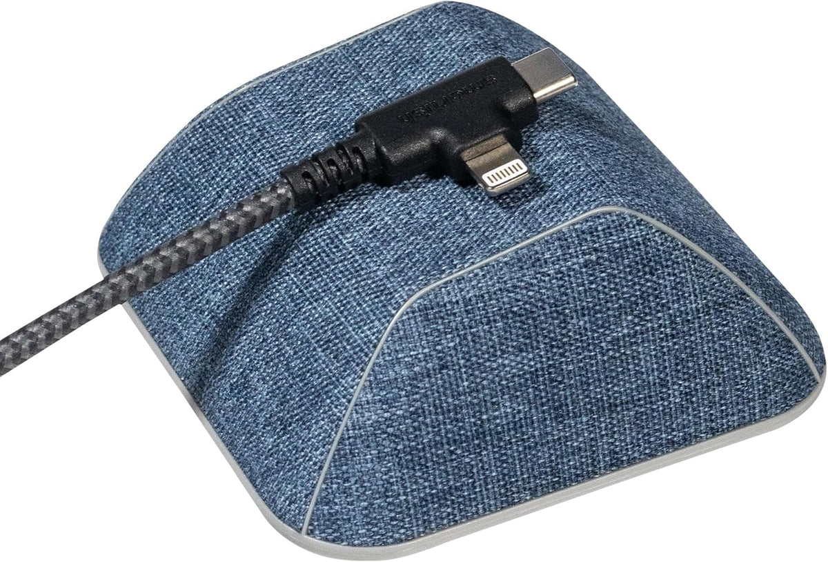 Smartish® Magnetic Cord Holder - Cable Wrangler Organizer with Magnet Clips for Charger Management on Desktop, Nightstand, or Side Table for All Cables, USB-C, Lightning Cables - Blue Jeanie