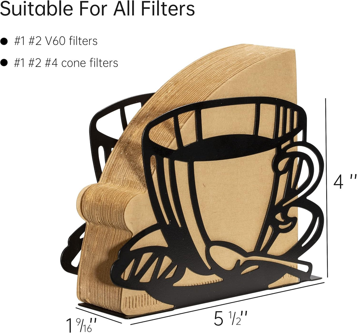 1 PCS Coffee Filter Holder,Coffee Paper Storage Rack Coffee Filter Paper Container Stand for Fan-shaped,T-shaped,Square-shaped Over Paper Filters,Good for Home Kitchen Restaurant Picnic Party wedding