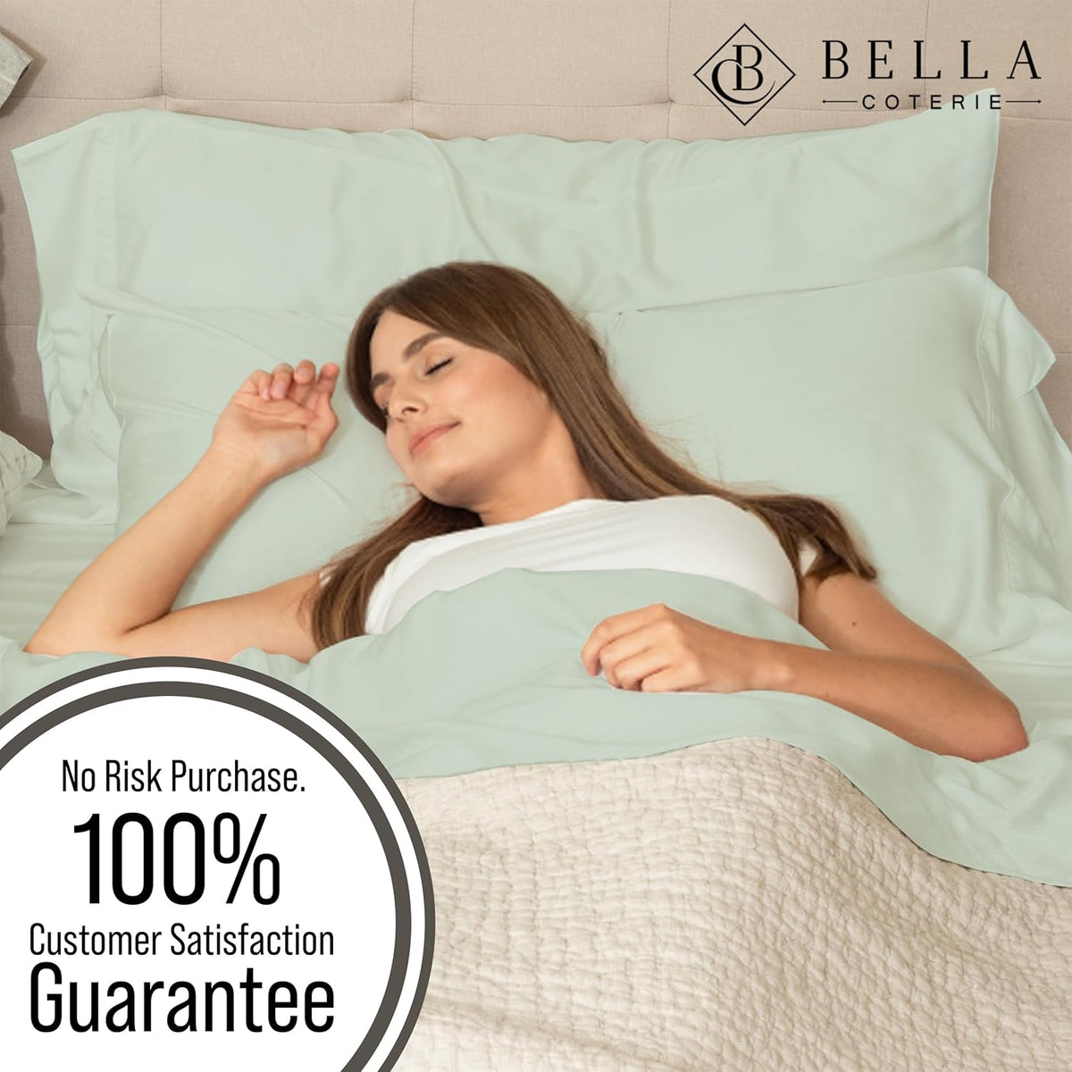 Bella Coterie Luxury Bamboo Viscose Twin XL Size Sheet Set | 100% Organically Grown | Ultra Soft | Cooling for Hot Sleepers | 18" Deep Pocket [Sea Glass]