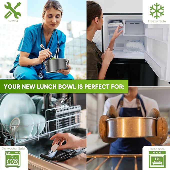 Blockhütte Metal Lunch Container 40oz with Spork, Bento Box Adult Metal BPA Free, Stainless Lunch Box for Work Dishwasher Safe, Stainless Steel Food Storage Containers Leakproof