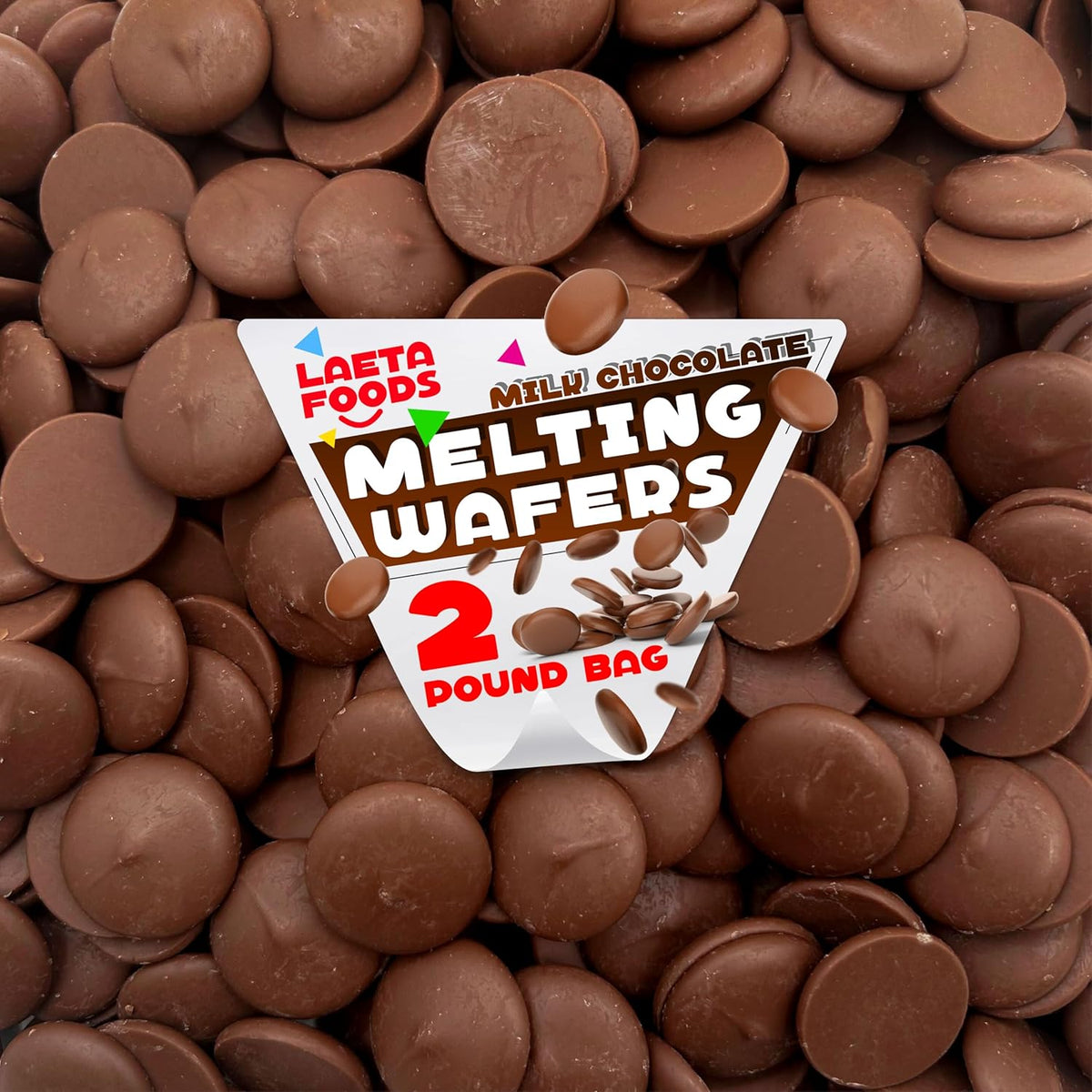 Merckens Milk Chocolate Melting Wafers | 2 Lb Bag | Bulk Baking Candy | Smooth Creamy Coating Discs for Dipping, Molding, Drizzling & Dessert Crafting