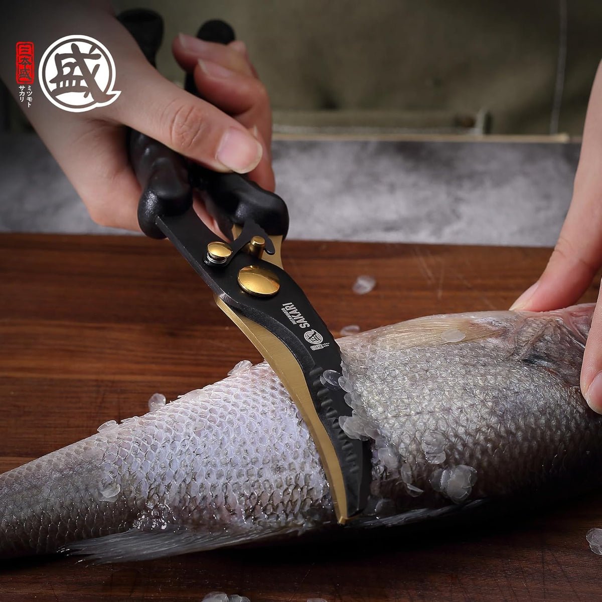 MITSUMOTO SAKARI Kitchen Scissors Heavy Duty, Poultry Shears Titanium Steel for Cutting Chicken Meat & Bones