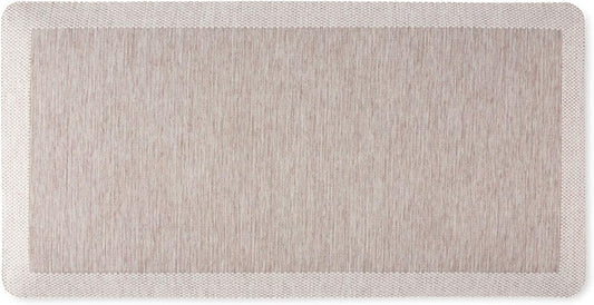 Martha Stewart Mira Modern Heathered Anti-Fatigue Air-Infused Kitchen Mat, Coffee Brown, 19.6"x39"