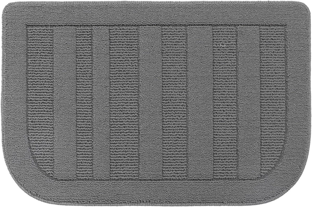 BEQHAUSE 24x36 Inch Kitchen Rug Mat Durable Kitchen Rugs Non-Slip Washable Absorbent Kitchen Mats for Floor Dirt-Resistant Semicircular Kitchen Mat (Grey)