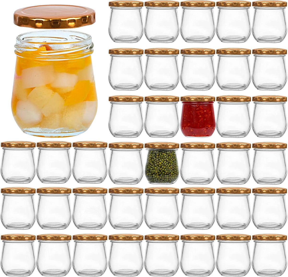 VERONES 40 PACK 6oz Mason Jars Canning Jelly Jars with Lids, Ideal for Jam, Honey, Wedding, Shower Favors, DIY Spice Jars
