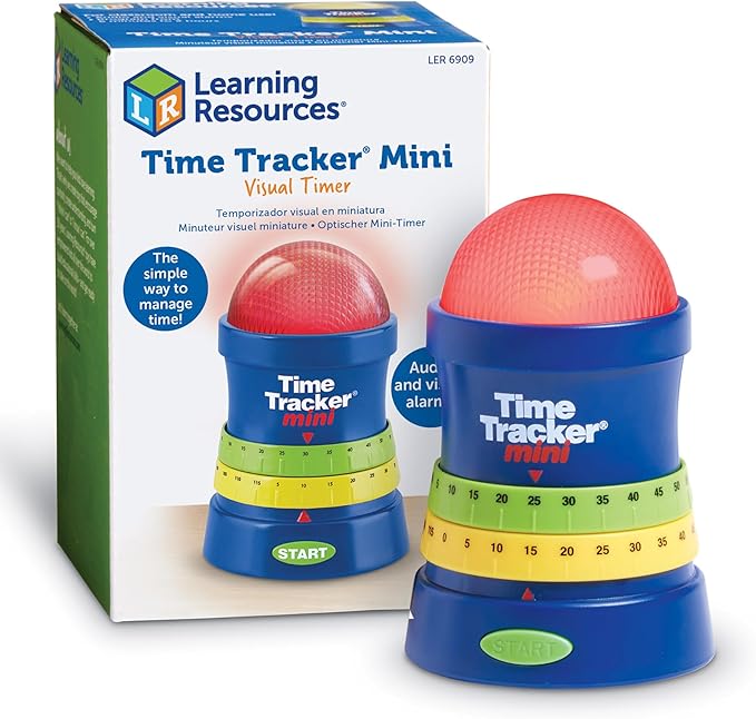 Learning Resources Time Tracker Mini Visual Timer, Classroom Timer, Hand Washing Timer, Auditory and Visual Cue, Ages 3+