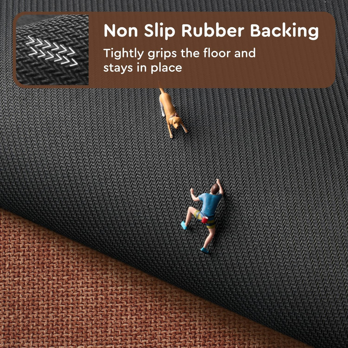tchdio Kitchen Mats for Floor, Rubber Backed Kitchen Rugs Non Slip Washable, Superior Absorbent Kitchen Runner Rug Easy to Clean, Comfort Kitchen Floor Mat Front of Sink (Burnt Orange, 20" × 47")