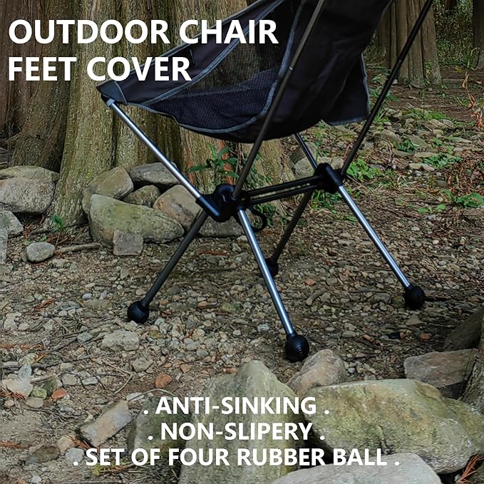 Camping Chair Anti Sink Rubber Ball Feet Anti Slipery Set of 4 Stability Outdoor Chair Leg Cap Fishing Hiking Uneven Floor Portable with A Mesh Sport Bag Inner Diameter(Fits 14mm Legs)