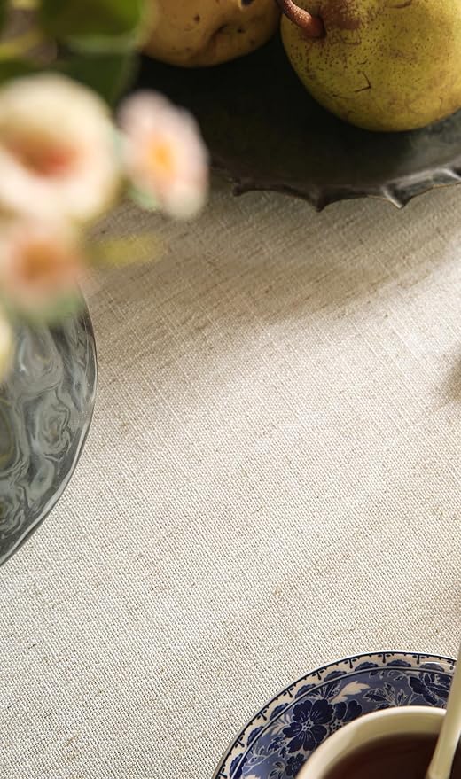 patdrea Designer Linen Vintage Long Blue Rectangle Tablecloth,Leaves Pattern Anti-Wrinkle Floral Table Cloth,Table Cover Cloth Decor for Kitchen Dining,Christmas,Thanksgiving,Party,63"x94"-Ivar B