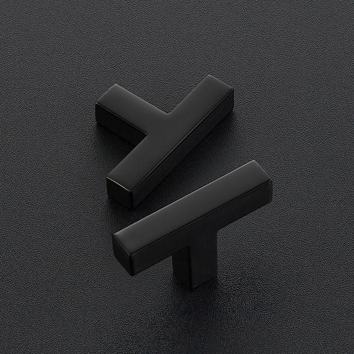 Ravinte 5 Pack Solid Single Hole Slim Square Bar Drawer Handles - Cabinet Hardware Pulls in Matte Black - Kitchen and Bathroom Handles