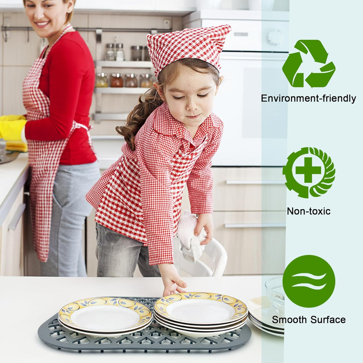 Sink Protectors for Kitchen Sink 13x11 &16x12 &19x14 &21x16 &22x13 &24x13 &26x14 &28x14 &30x16, Large Silicone Sink Mats Grid for Bottom of Farmhouse Sink (13”x11”)