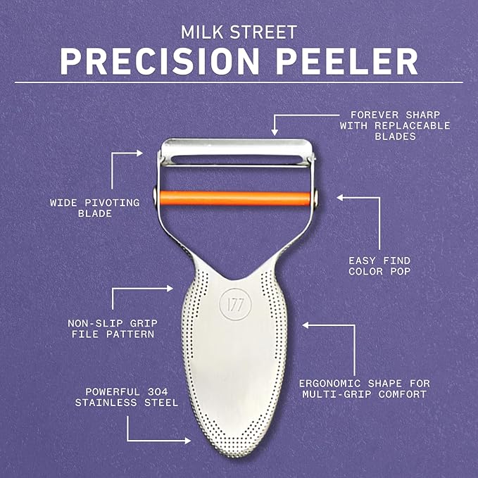 Milk Street Precision Peeler – Stainless Steel Vegetable Peeler with Replaceable Blades, Durable & Dishwasher Safe Potato Peeler for Effortless Veggie Prep
