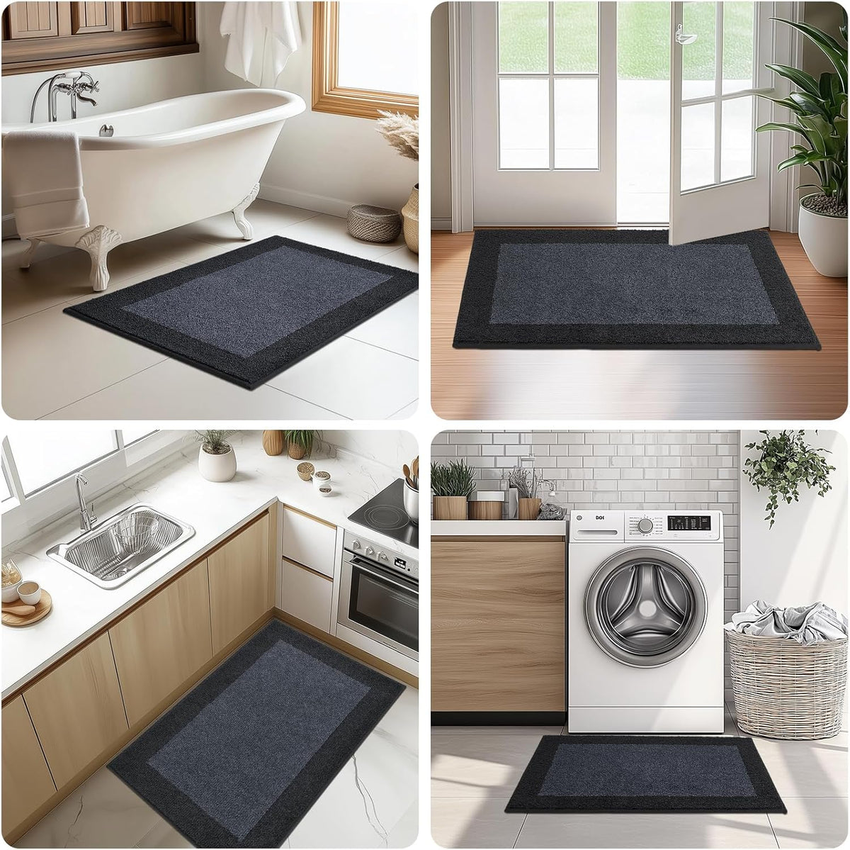 Machine Washable Kitchen Rug 24" x 36", Non Slip Kitchen Mat for Floor, Absorbent Entrance Throw Rug for Bedroom, Hallway, Bathroom, Door
