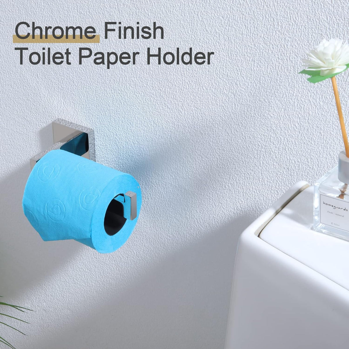 KOKOSIRI Toilet Paper Holder Chrome Toilet Roll Holder for Bathroom Kitchen Washroom T-304 Polished Stainless Steel Wall Mounted, 2 Pack, B2003CH-P2