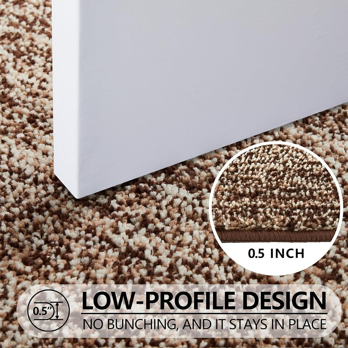 REFETONE Indoor Doormat, Front Door Mat 32"x48" Absorbent Rubber Backing Non Slip Door Mats, Washable Low-Profile Inside Floor Mat Door Rugs for Entryway, Resist Dirt Mud Mat for Dogs, Coffee/Brown