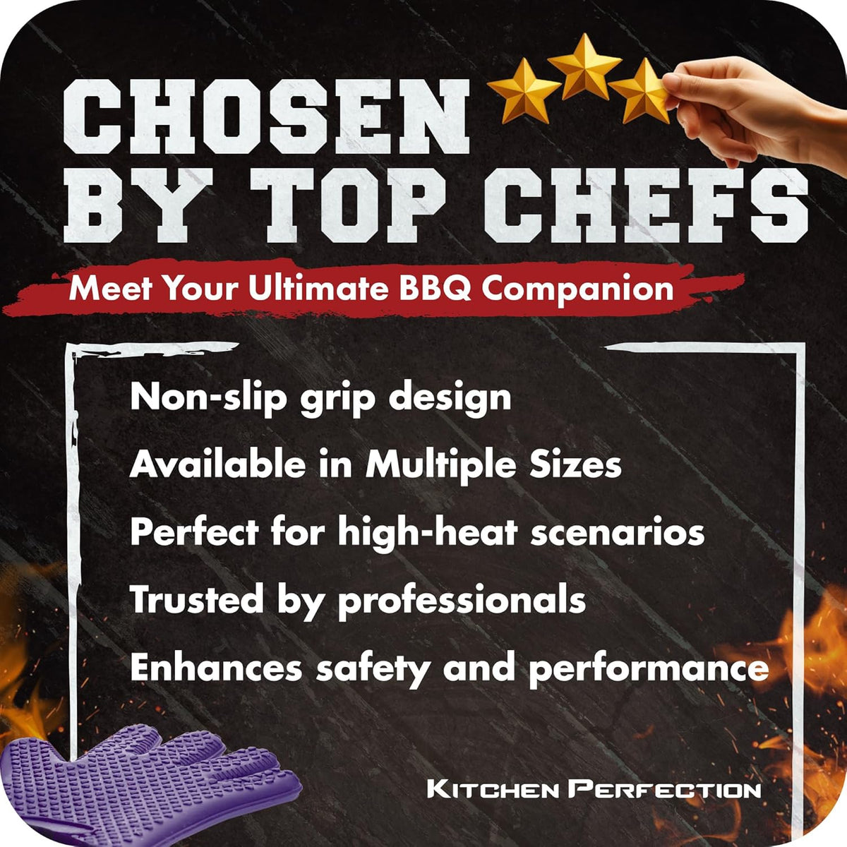 KITCHEN PERFECTION S Silicone Smoker Oven Gloves -Extreme Heat Resistant BBQ Gloves -Handle Hot Food Right on Your Grill Fryer Pit|Waterproof Oven Mitts |Superior Value Set+3 Bonuses