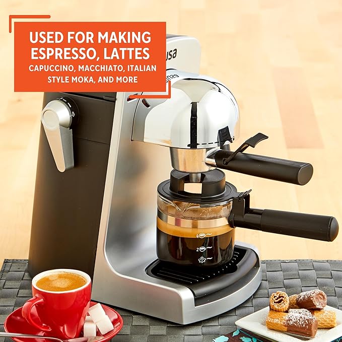 IMUSA 4cup Electric Bistro Espresso Cappuccino Maker, Silver