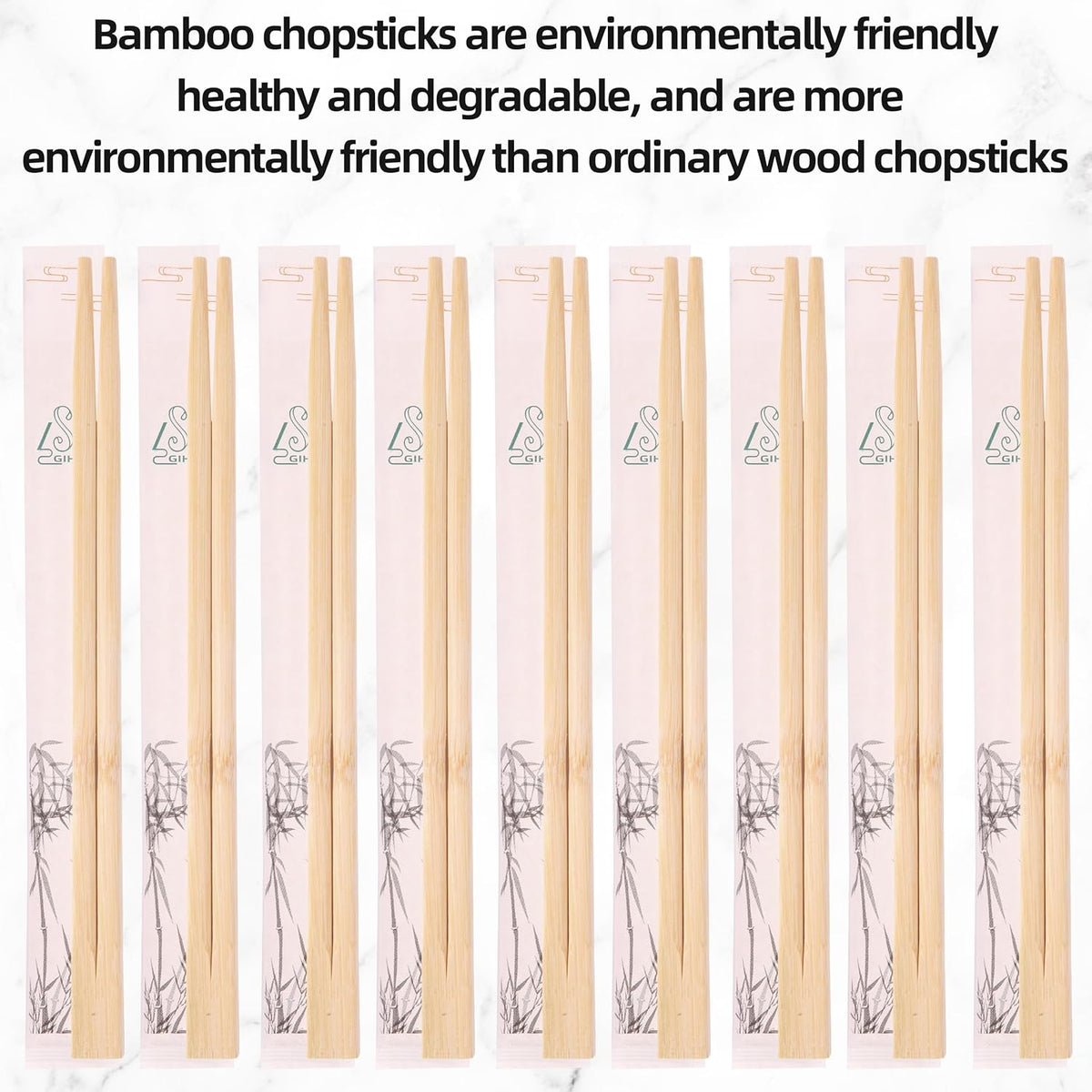 Disposable Bamboo chopsticks (100PAIRS) Sturdy Smooth,Individually Wrapped Wooden Chopsticks Best for Korean Japanese Sushi & Asian Dishes,chopsticks surface smooth without debris.
