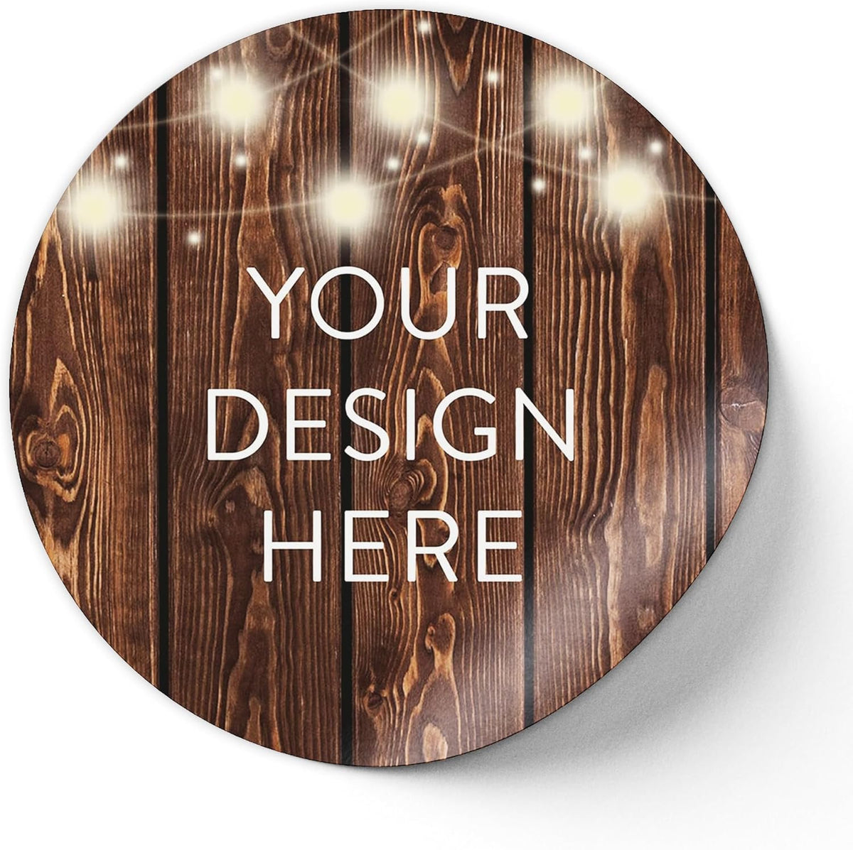 5-1000 Custom Vinyl Stickers - Upload Your own Image, Text, Design, Logo - Personalized Logo Labels for Handmade, Packaging, Bottle, Jars, Candle, Brand Stickers (Wood Lights, 2x2)