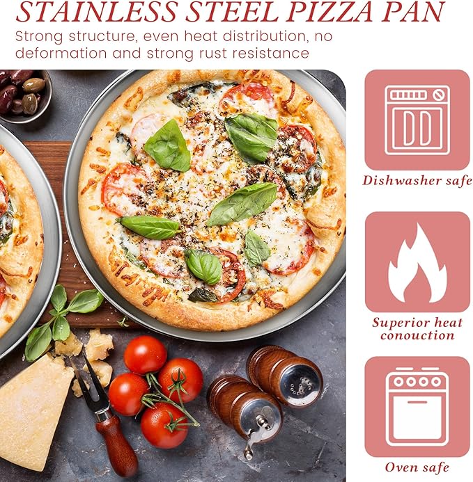12 Pcs Pizza Stand Set: 4 Metal Stands, 4 Pizza Pans, 4 Spatulas for Weddings, Party(Silver,Square)
