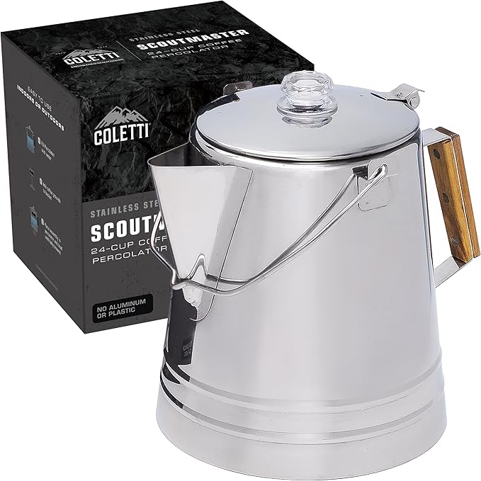 COLETTI Scoutmaster Coffee Percolator Camping — The Ultimate Camping Coffee Maker [24 Cup]