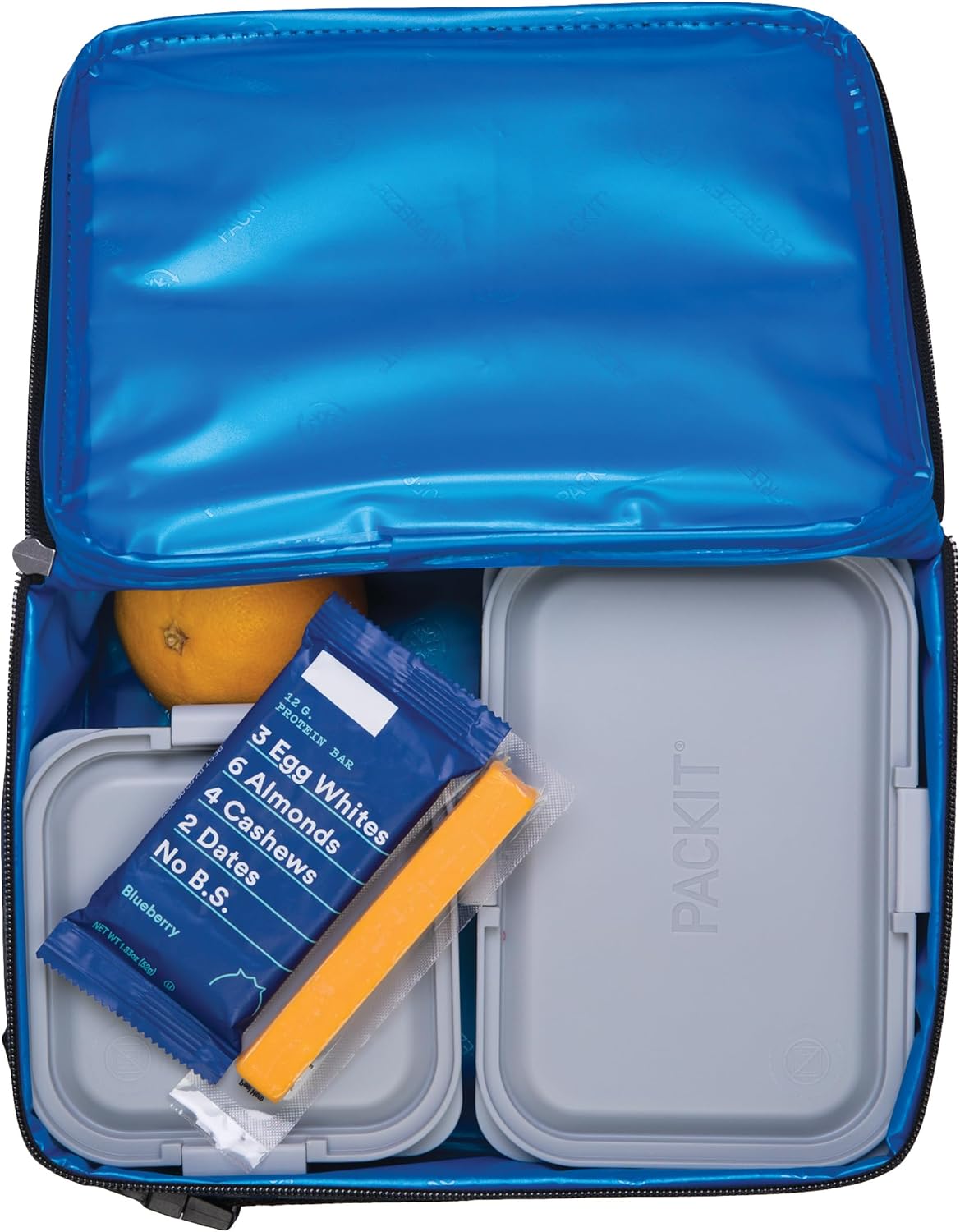 PackIt Freezable Classic Lunch Box, Sporty Camo Charcoal Navy, Built with EcoFreeze Technology, Collapsible, Reusable, Zip Closure With Zip Front Pocket and Buckle Handle, Desgined for Lunches