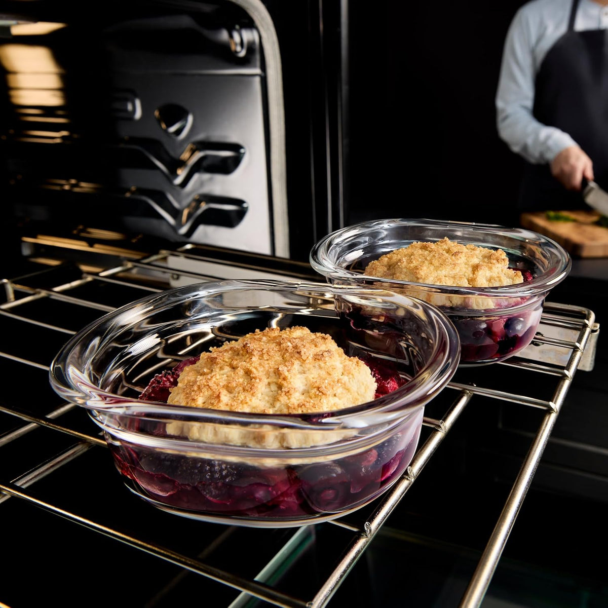 Rubbermaid Brilliance® Glass Round Leak-Proof 6-Piece Set Food Storage Containers, Food Containers with Lids, Meal Prep Containers