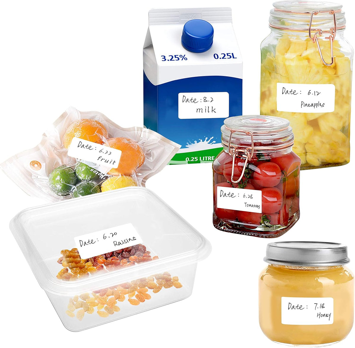 1000 Blank Removable Freezer Labels Water Oil Resistant with Perforation Line for Food Containers Jars Pantry Organization (Each Measures 1” x 2”)