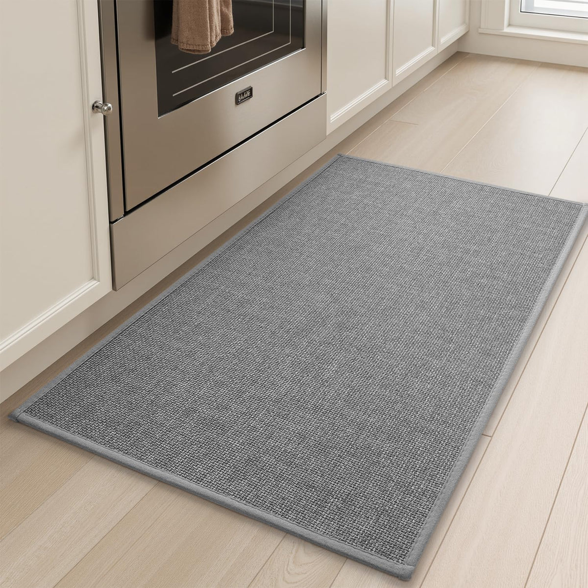 tchdio Kitchen Mats for Floor, Rubber Backed Kitchen Rugs Non Slip Washable, Superior Absorbent Kitchen Runner Rug Easy to Clean, Comfort Kitchen Floor Mat Front of Sink (Grey, 20" × 32")
