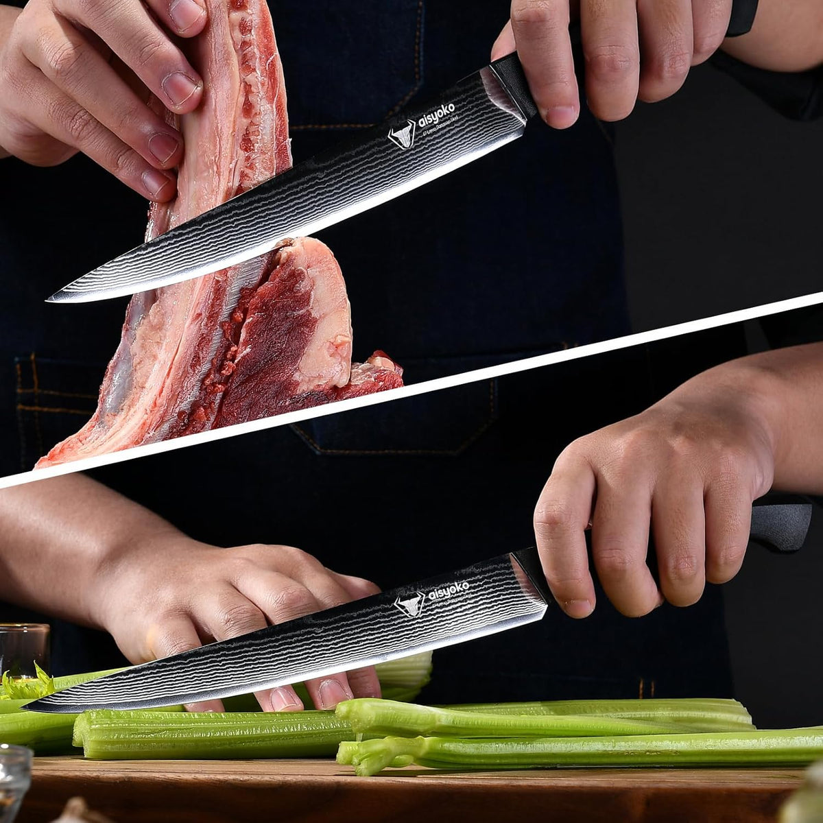 Slicing Knife 9", Long, Thin Blade, Allows for Cleaner Cuts to Preserve Juices and Flavor, Cutluxe Meat Carving Knife – Turkey Carving Knife,All Tang non-slip handle design,Premium Gift Box