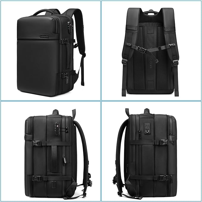 Vacuum Travel Backpack, 70L Expandable Air Vacuum Backpack for Travel, Vacpack Travel Vacuum Bags with Pump, TSA Lock, USB Charging Port, Waterproof