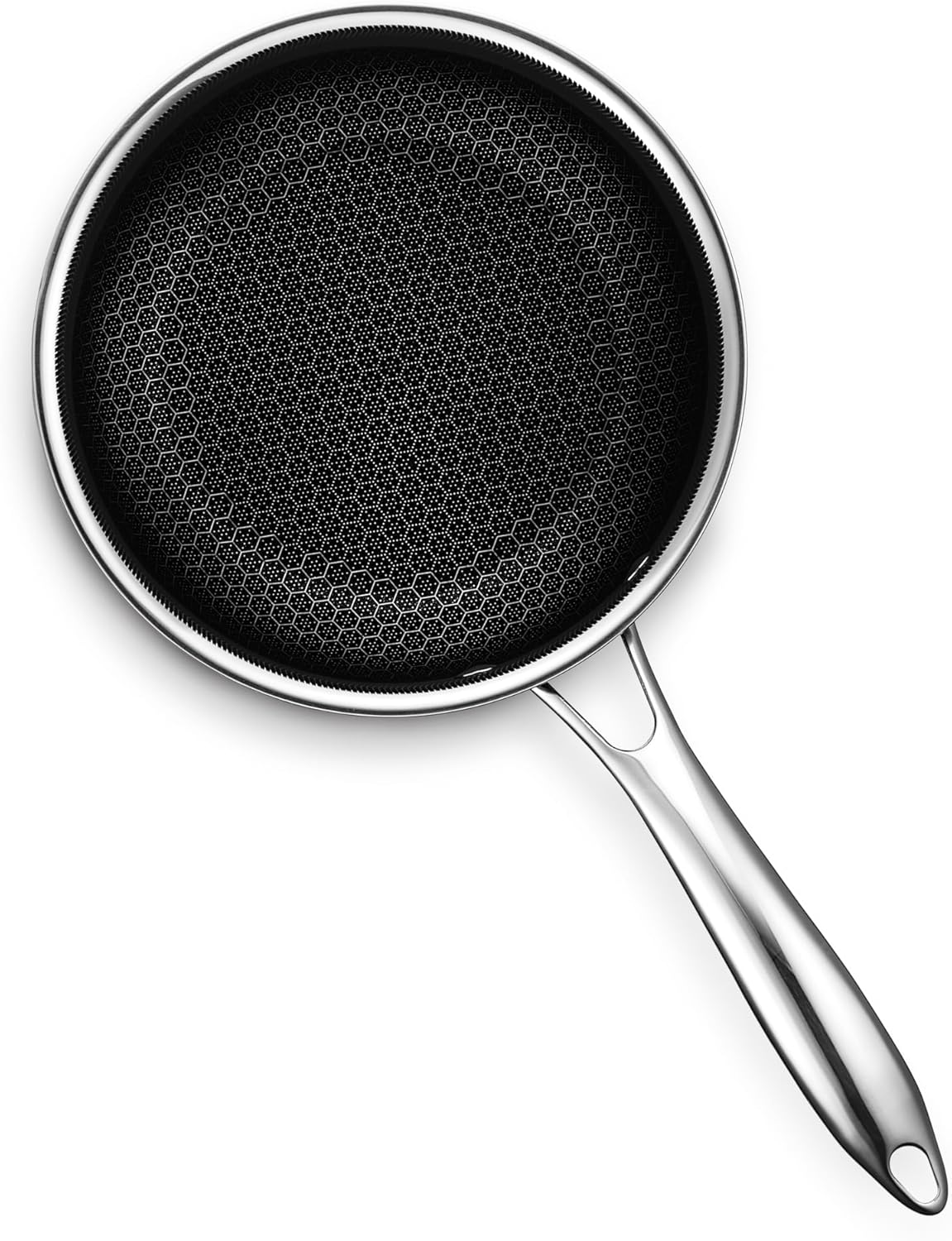 HexClad Hybrid Nonstick 2-Quart Saucepan with Tempered Glass Lid, Stay-Cool Handle, Dishwasher-Friendly, Oven-Safe Up to 900°F, Induction Ready, Compatible with All Cooktops